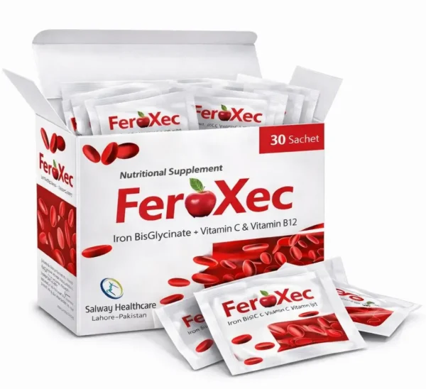 Feroxec iron supplement sachets by Salway Healthcare